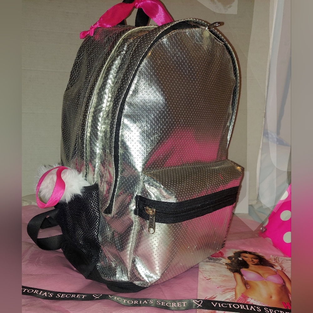 VS PINK Silver Backpack